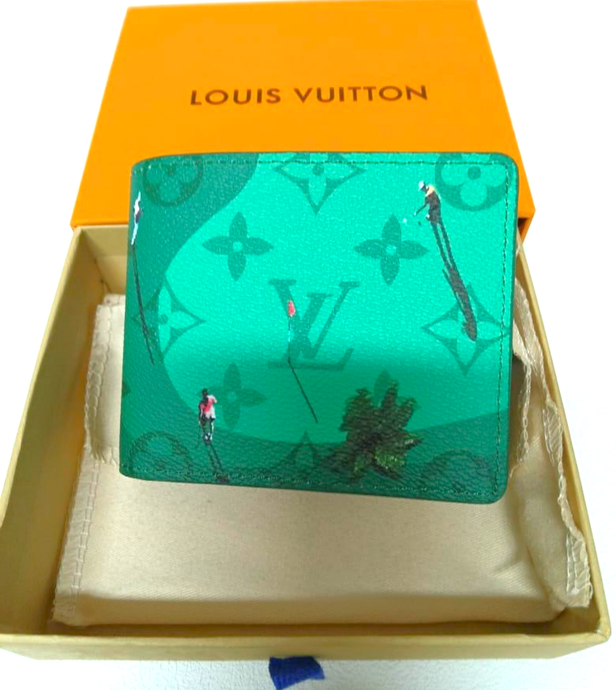 Louis Vuitton LV Golf Monogram Green Wallet | Mens Bifold |W/B