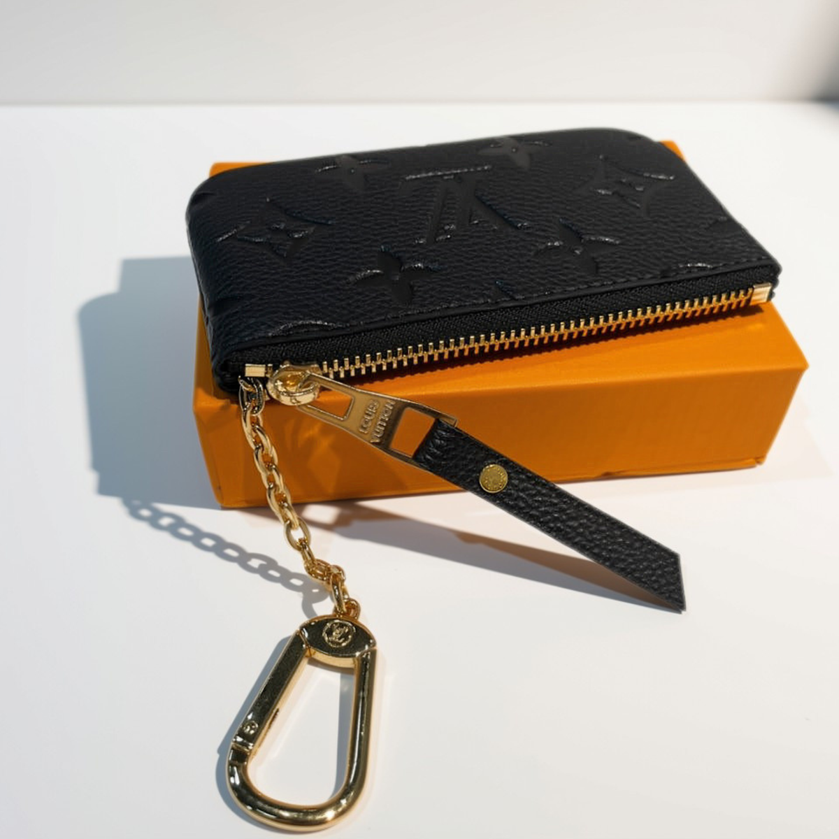 Louis Vuitton Key Pouch Monogram Empreinte Leather Noir Black