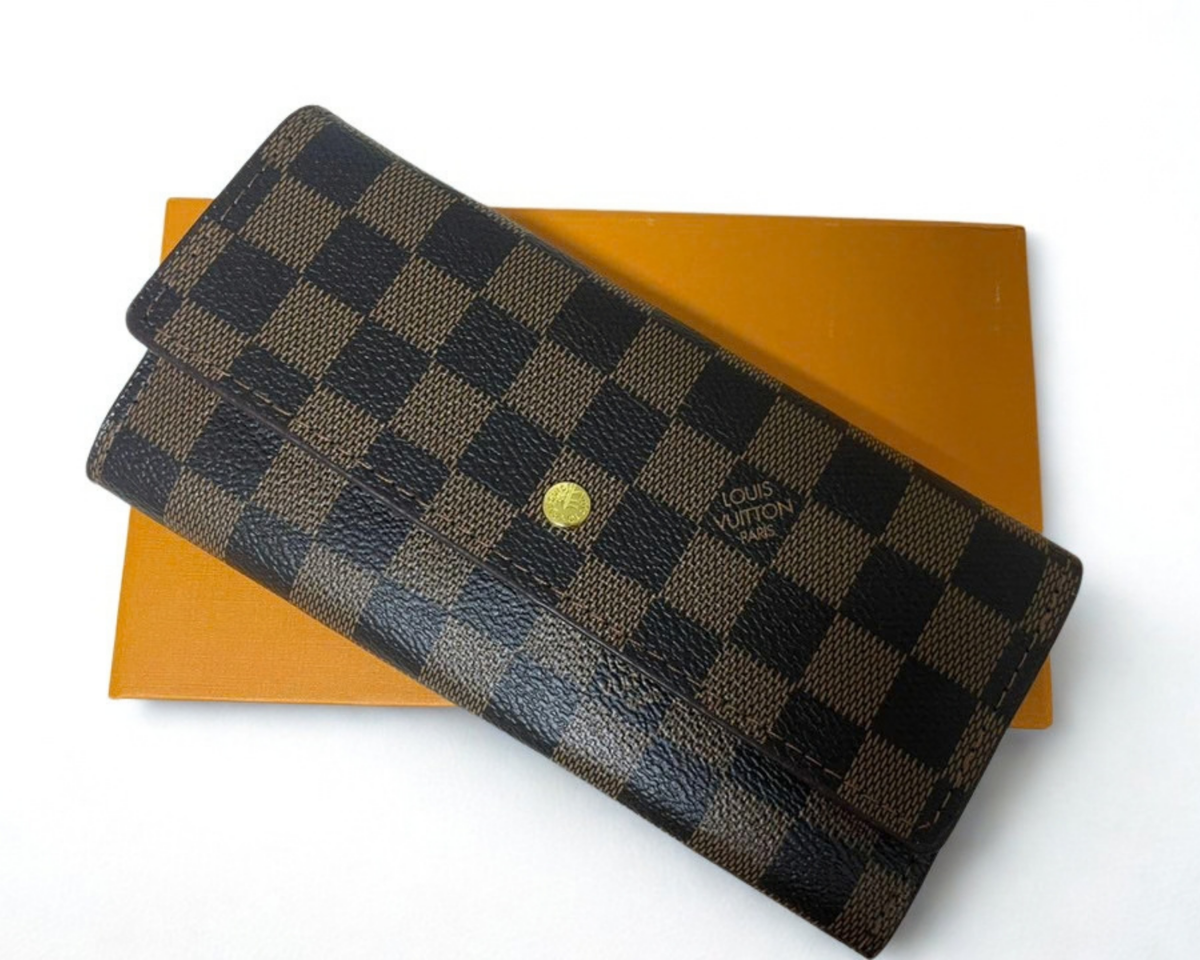 Louis Vuitton Portefeuille Sarah Damier Ebene Long Wallet