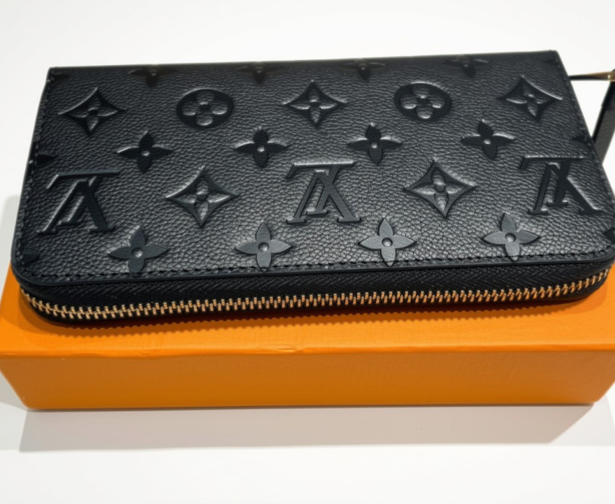 Louis Vuitton Monogram Empreinte Zippy Wallet Noir Black
