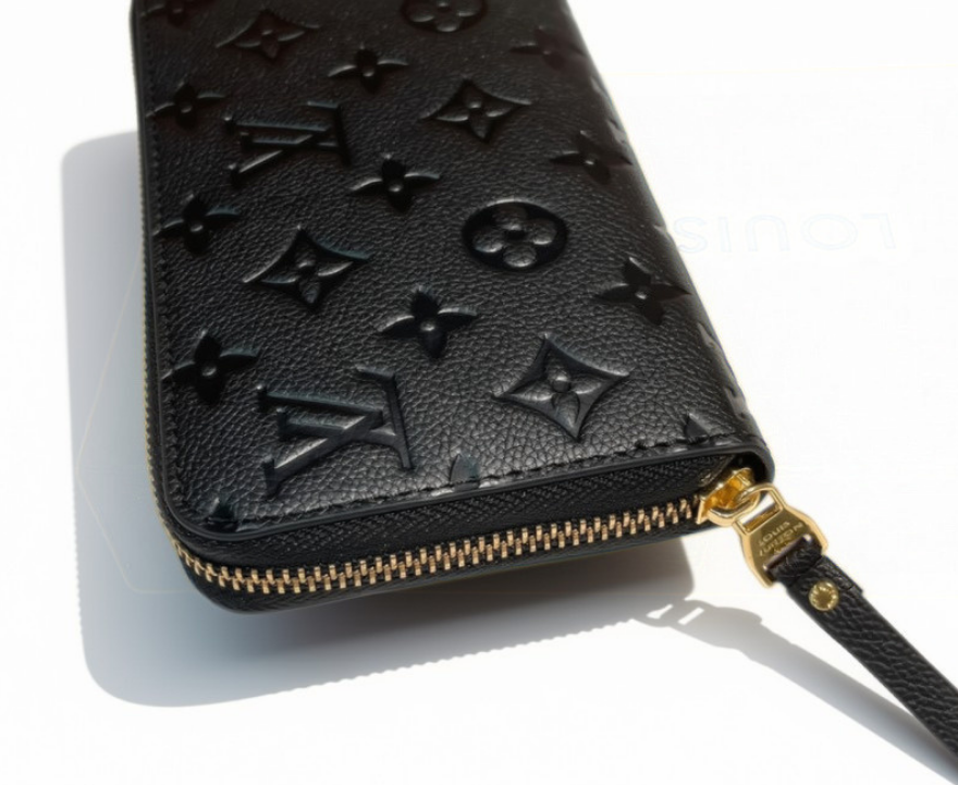 Louis Vuitton Monogram Empreinte Zippy Wallet Noir Black