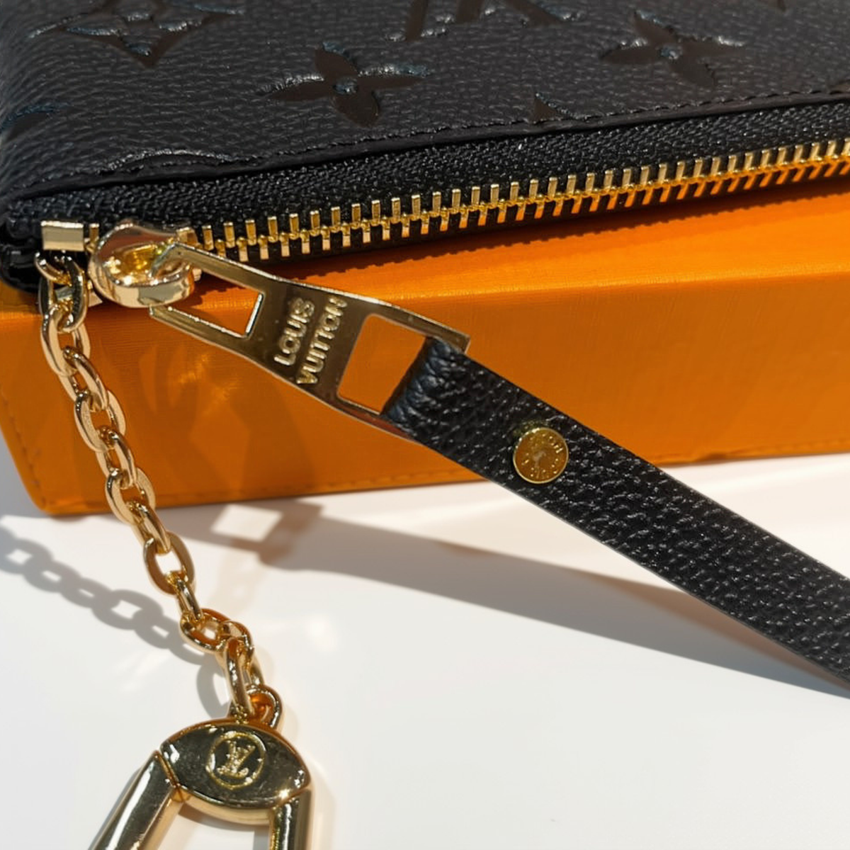 Louis Vuitton Key Pouch Monogram Empreinte Leather Noir Black