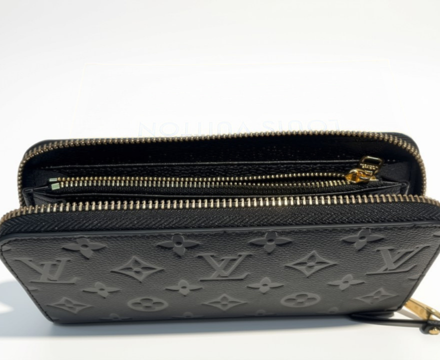 Louis Vuitton Monogram Empreinte Zippy Wallet Noir Black