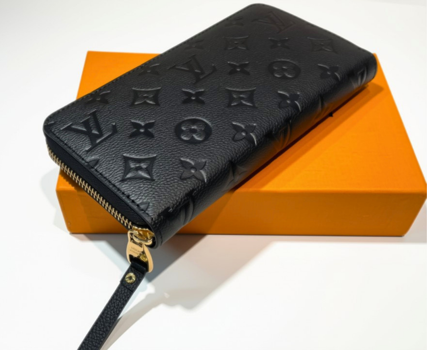 Louis Vuitton Monogram Empreinte Zippy Wallet Noir Black
