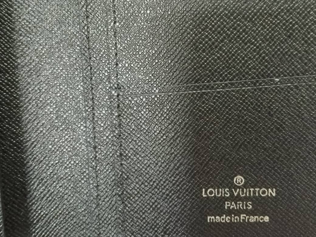 Louis Vuitton Monogram Eclipse Brazza Canvas Long Black Compact Wallet with Box