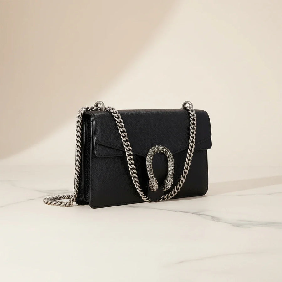 Gucci Dionysus Small Shoulder Bag — Black Leather