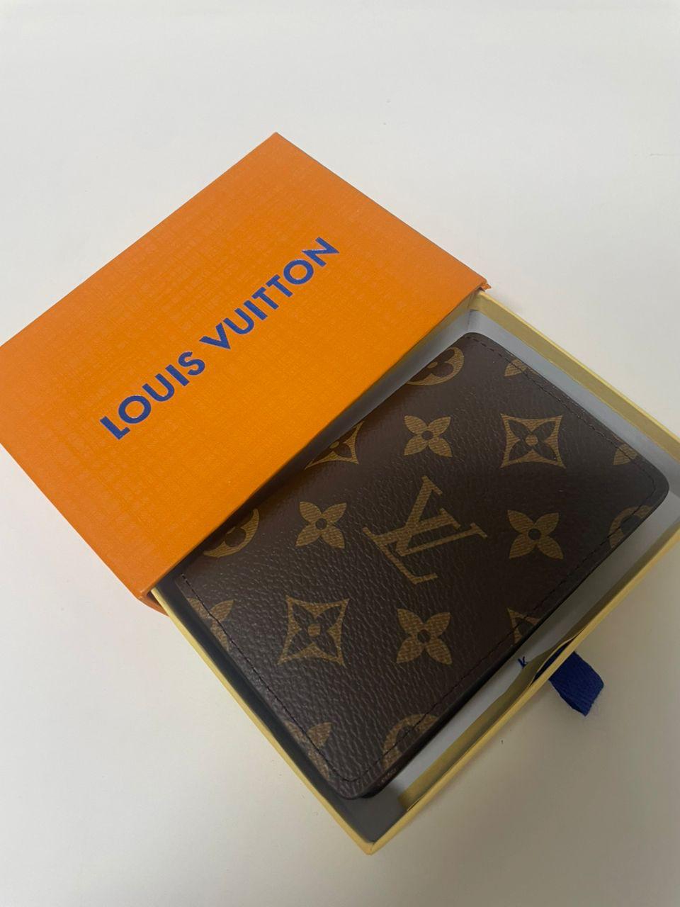 Louis Vuitton Monogram Brown Pocket Organizer Canvas Card Holder Wallet with Box