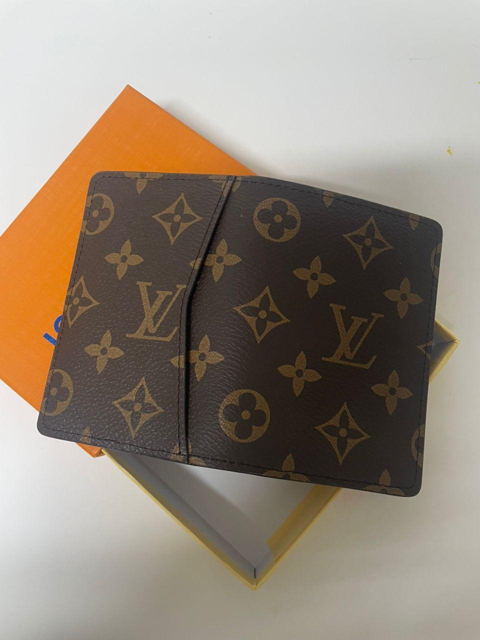 Louis Vuitton Monogram Brown Pocket Organizer Canvas Card Holder Wallet with Box