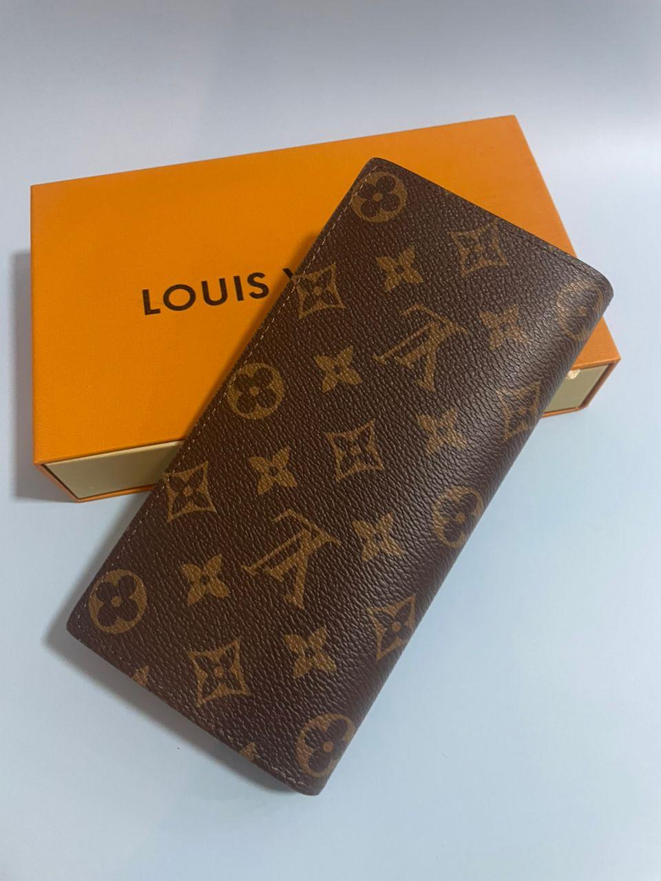 Louis Vuitton Monogram Porte feiulle Brazza Long Wallet Purse Brown