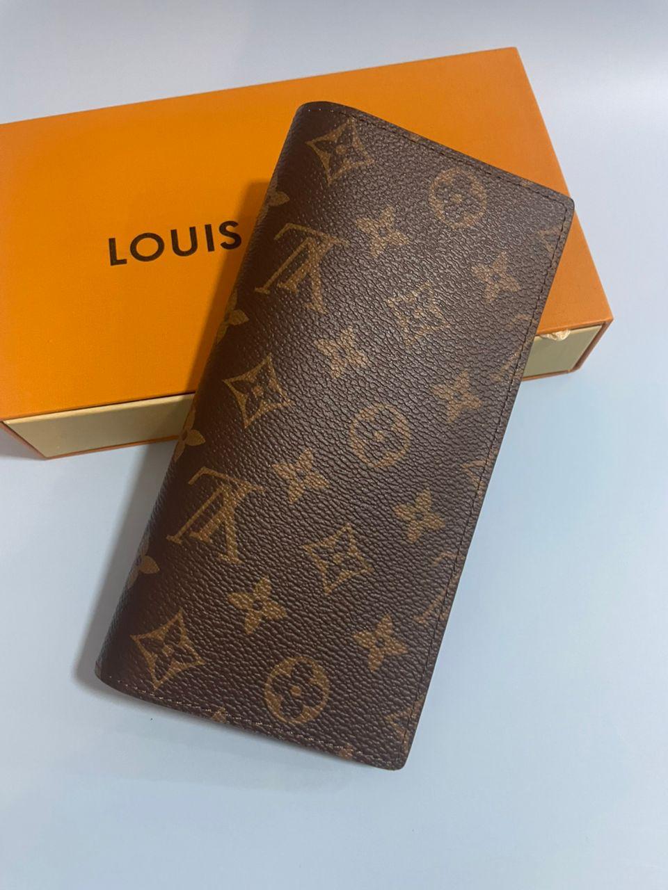 Louis Vuitton Monogram Porte feiulle Brazza Long Wallet Purse Brown