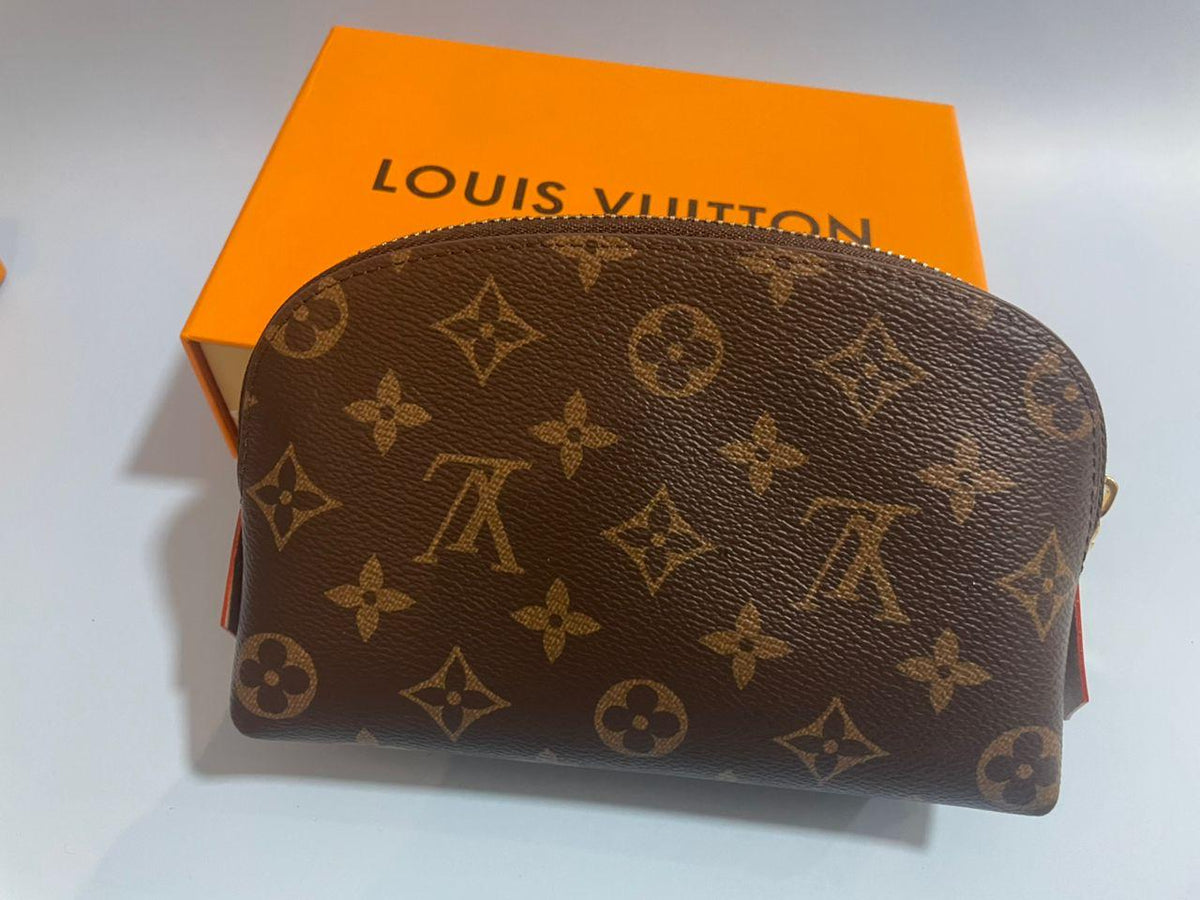 Louis Vuitton Monogram Cosmetic Pouch Brown W/B & DB