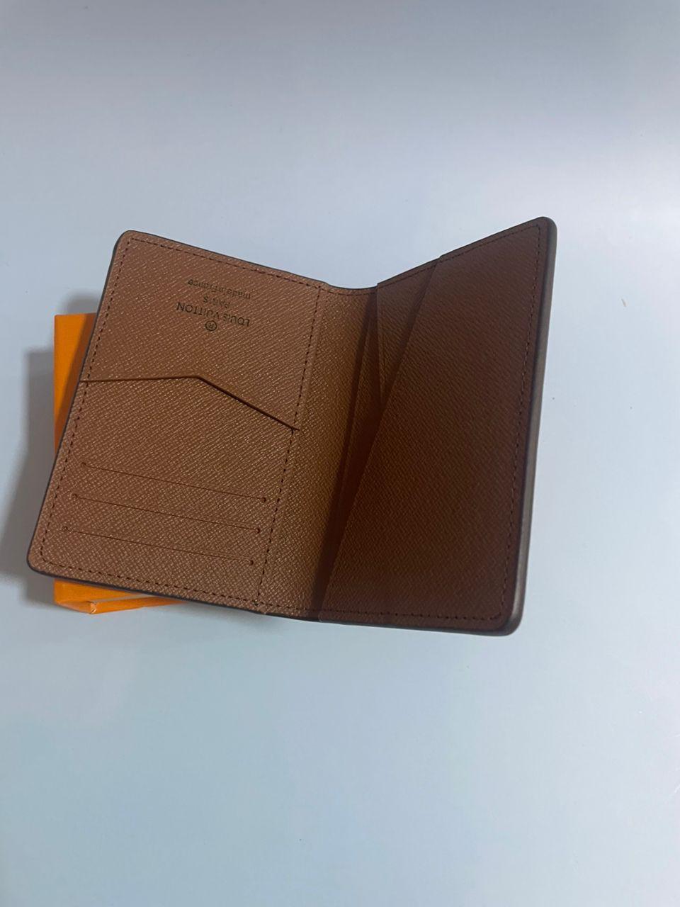 Louis Vuitton Monogram Brown Pocket Organizer Canvas Card Holder Wallet with Box