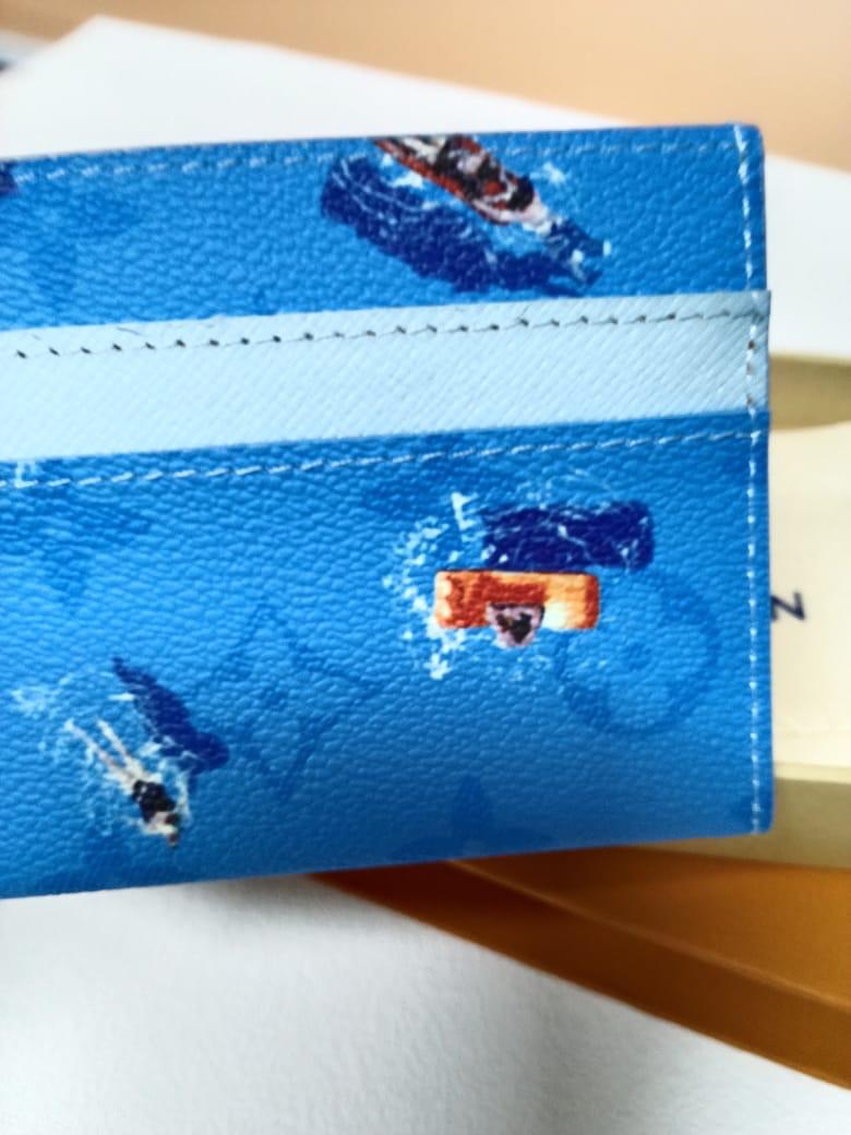 Louis Vuitton Pool Swim Double Card Holder Blue Lagoon