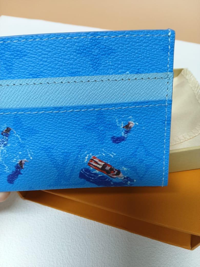 Louis Vuitton Pool Swim Double Card Holder Blue Lagoon