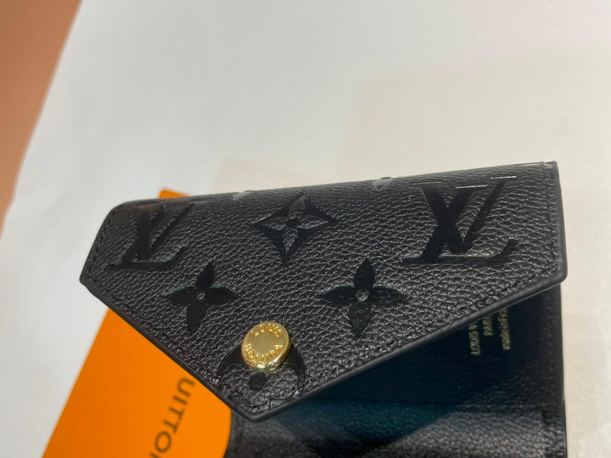 Louis Vuitton Victorine Monogram Empreinte Black Leather Trifold Wallet