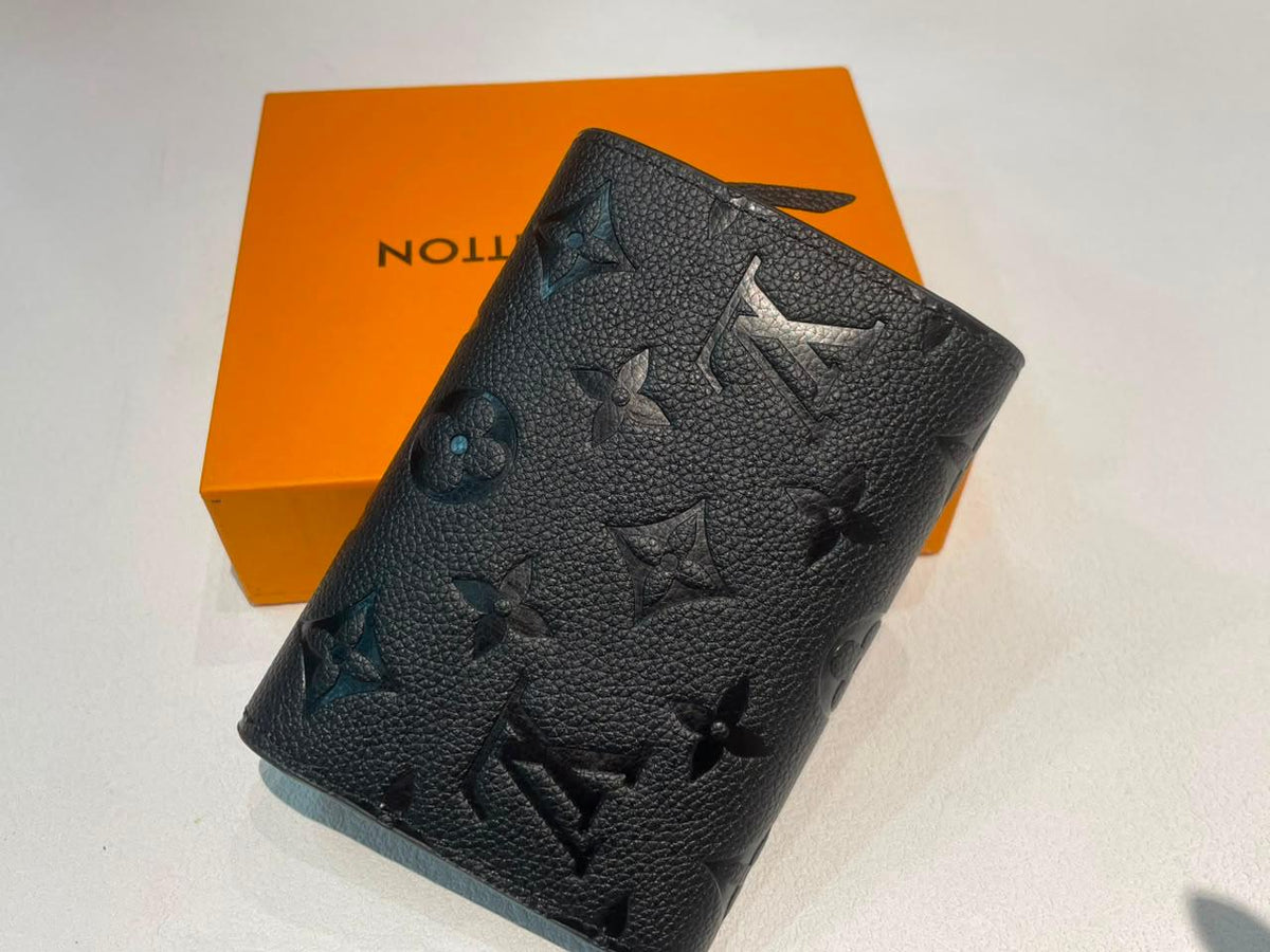 Louis Vuitton Victorine Monogram Empreinte Black Leather Trifold Wallet