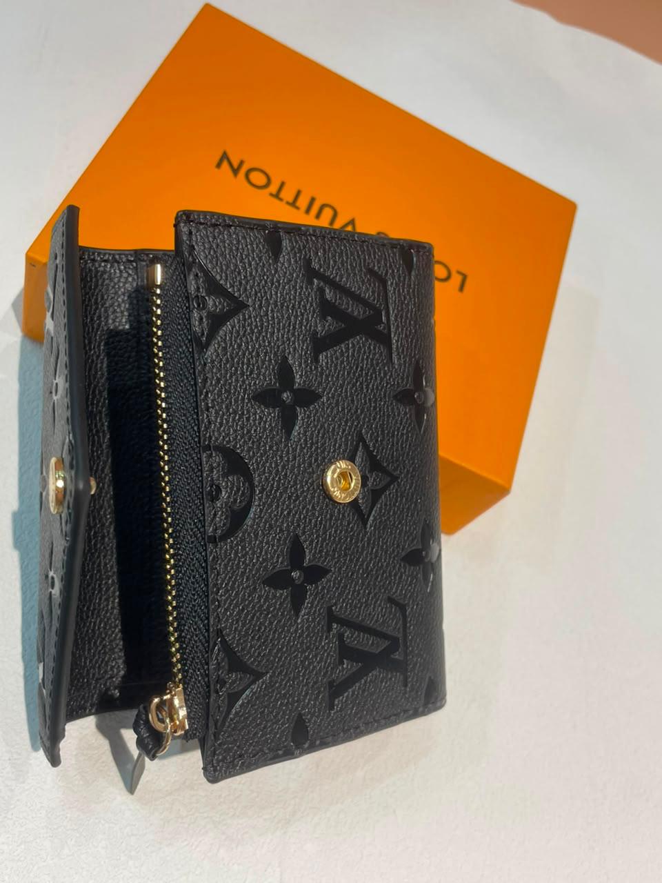 Louis Vuitton Victorine Monogram Empreinte Black Leather Trifold Wallet
