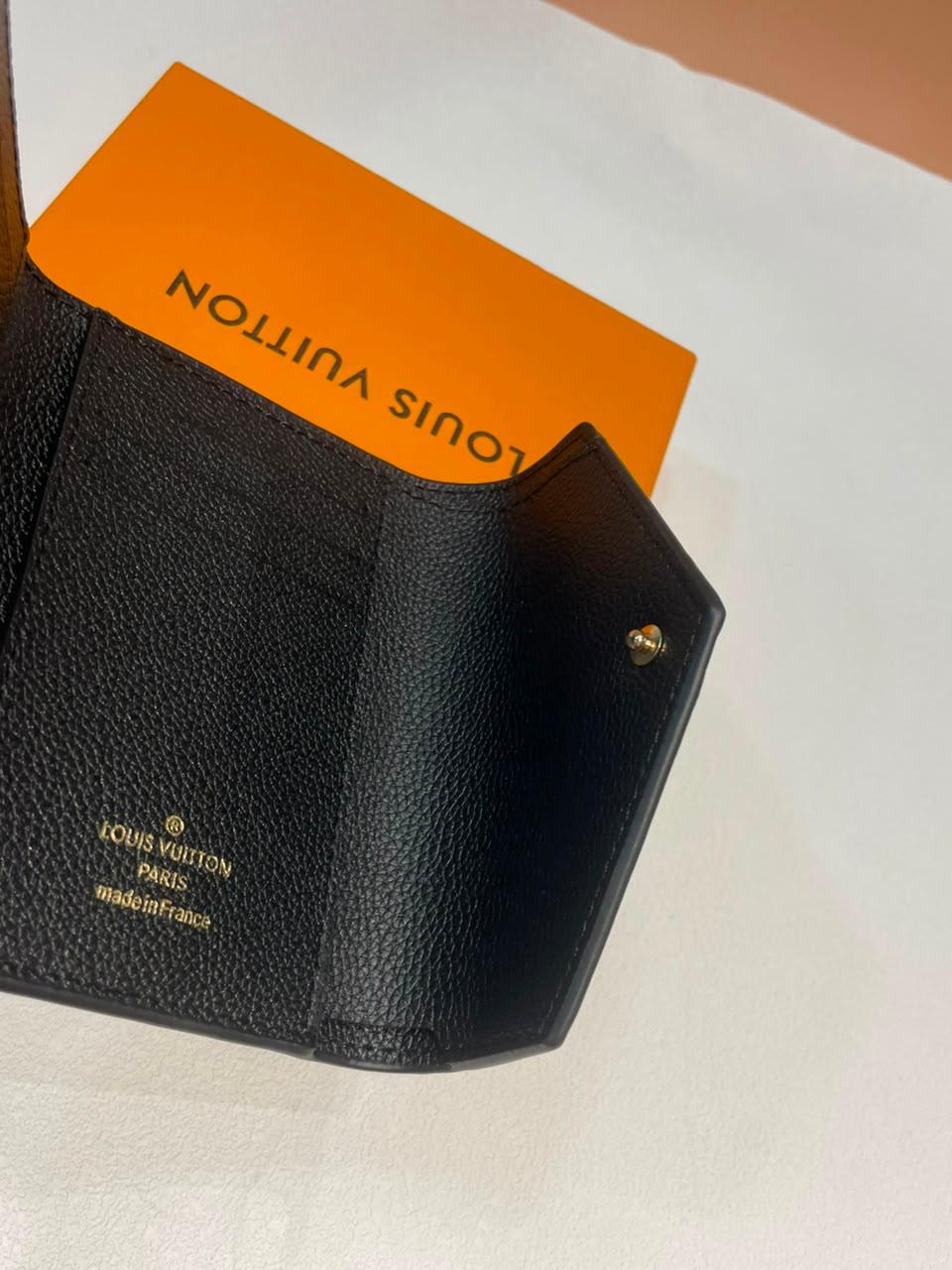 Louis Vuitton Victorine Monogram Empreinte Black Leather Trifold Wallet
