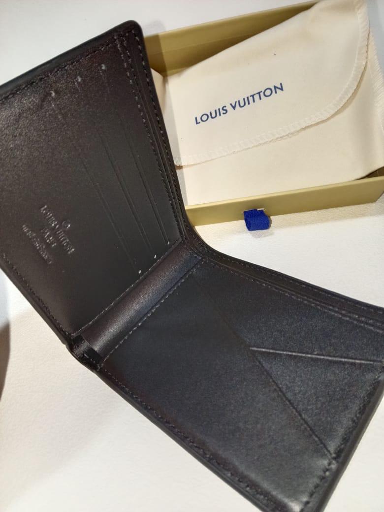Louis Vuitton Damier Graphite Multiple Wallet Black Leather Bifold Men's