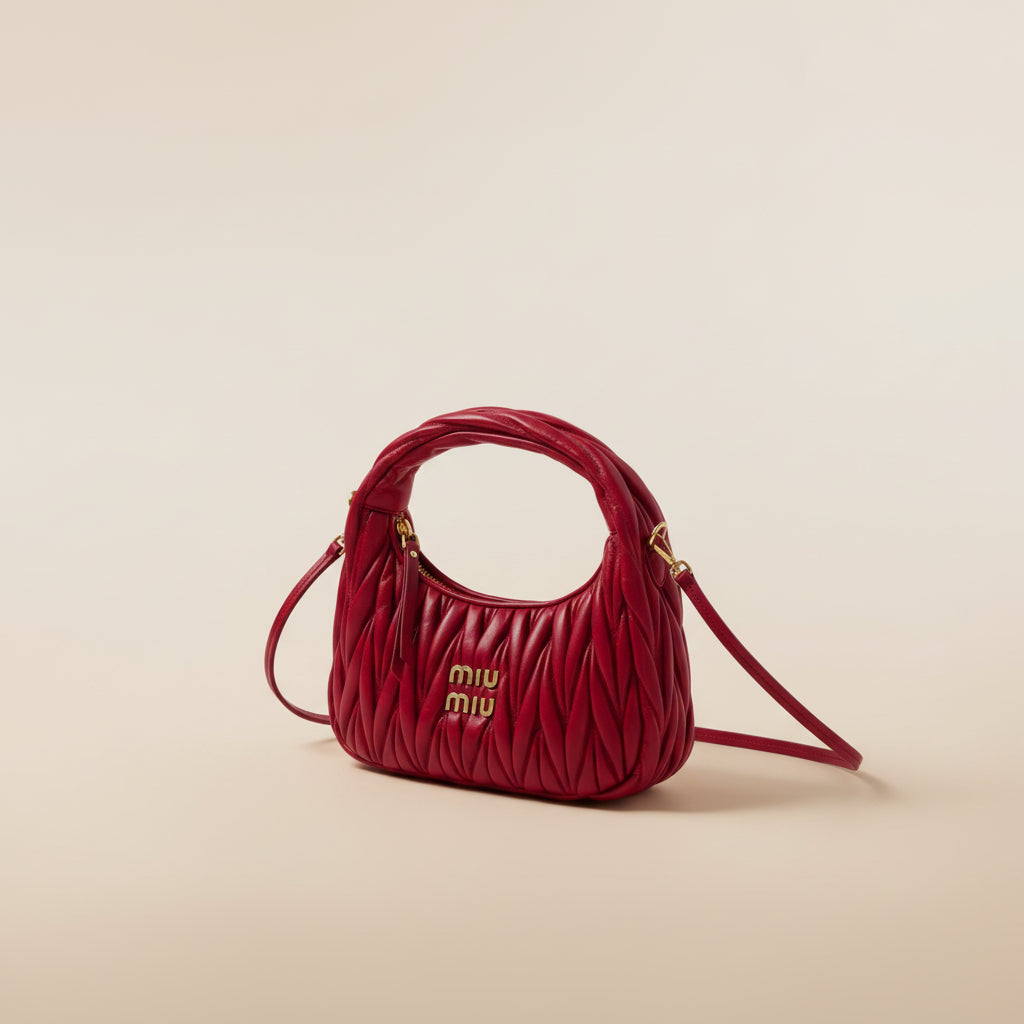 Miu Miu Wander Matelassé Nappa Leather Hobo Bag