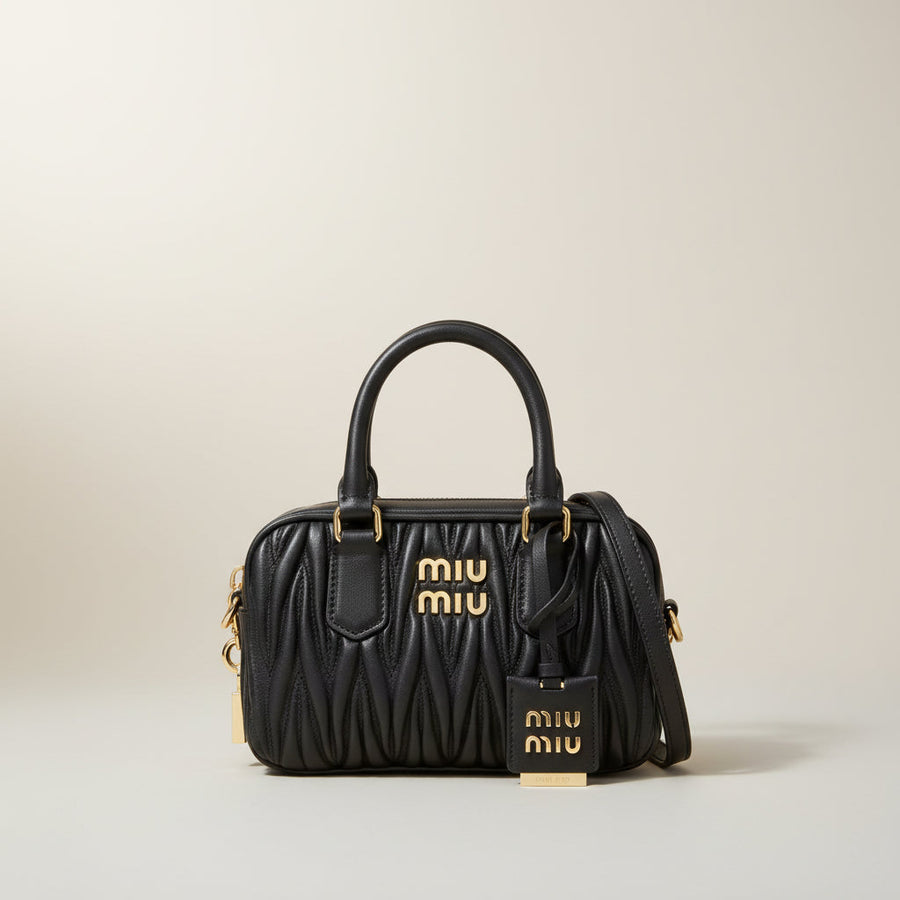 Miu Miu Arcadie Matelassé Leather Bowling Bag