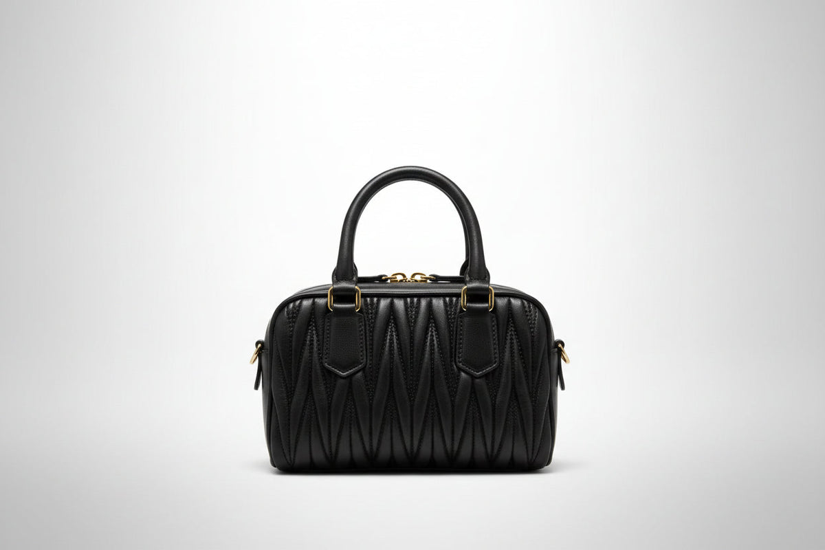 Miu Miu Arcadie Matelassé Leather Bowling Bag