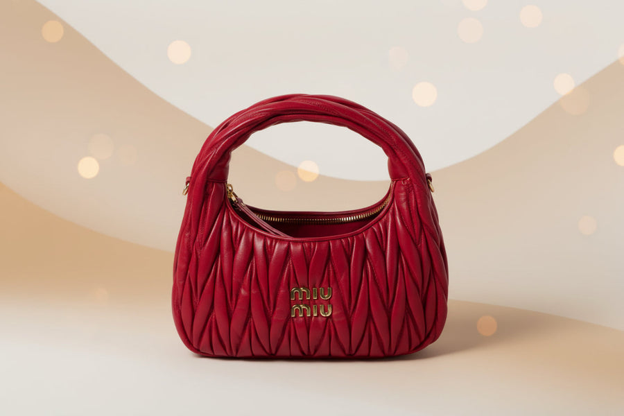 Miu Miu Wander Matelassé Nappa Leather Hobo Bag